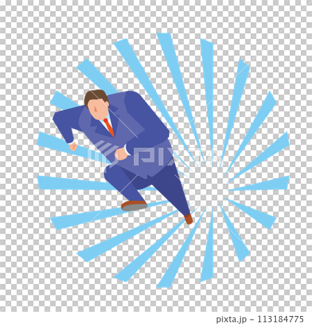 走り出すビジネスマン 113184775