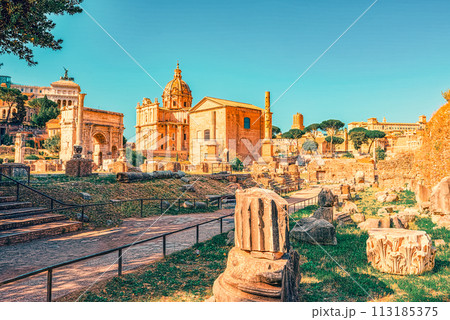 Roman Forum. Ancient, beautiful, incredible Rome, where every place is filled with history. 113185375