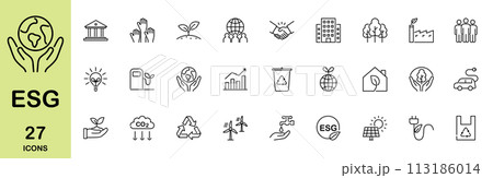 ESGに関するアイコンセット ESGに関するアイコンセット 113186014