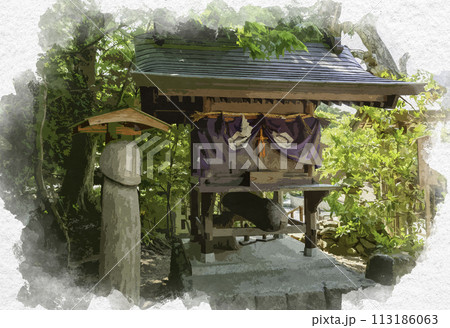 水彩画風　八重垣神社　山神神社　島根県松江市 113186063