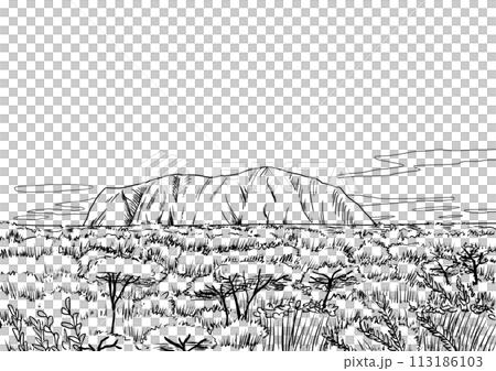 エアーズロック_線画 113186103