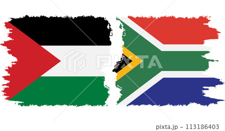 South Africa and Palestine grunge flags connection vector South Africa and Palestine grunge flags connection vector 113186403