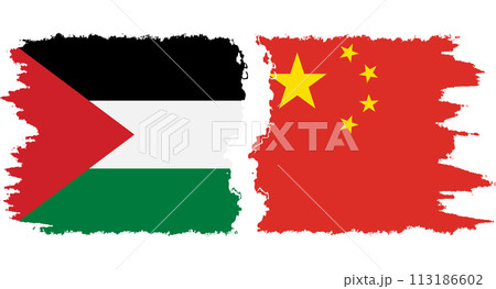 China and Palestine grunge flags connection vector China and Palestine grunge flags connection vector 113186602