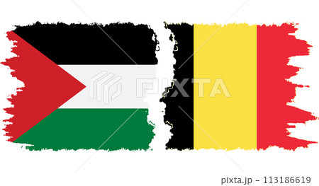 Belgium and Palestine grunge flags connection vector Belgium and Palestine grunge flags connection vector 113186619