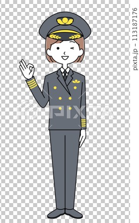 OK sign Pilot illustration (female) 113187176