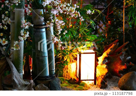 日本庭園の灯籠 113187798