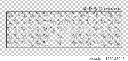 手話の指文字表（鏡写し） 113188043