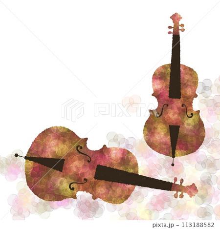 チェロのカラフルなイラスト 113188582
