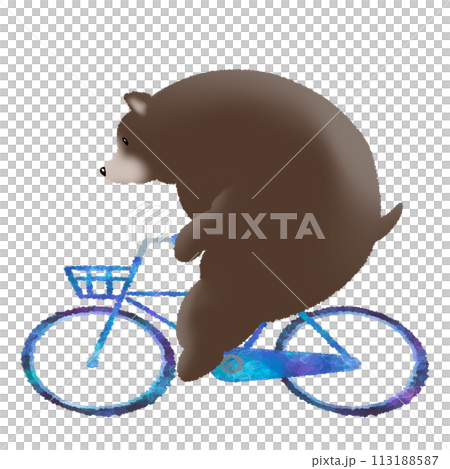 一隻熊騎自行車的插圖 113188587