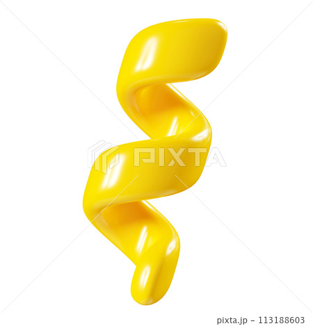 Birthday party popper yellow confetti streamer element. 3d render illustration. Surprise or winner congratulation serpentine ribbons. Fly and float party decor after explosion of firecracker. Birthday party popper yellow confetti streamer element. 3d render illustration. Surprise or winner congratulation serpentine ribbons. Fly and float party decor after explosion of firecracker. 113188603