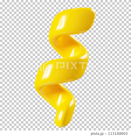 Birthday party popper yellow confetti streamer element. 3d render illustration. Surprise or winner congratulation serpentine ribbons. Fly and float party decor after explosion of firecracker. Birthday party popper yellow confetti streamer element. 3d render illustration. Surprise or winner congratulation serpentine ribbons. Fly and float party decor after explosion of firecracker. 113188603
