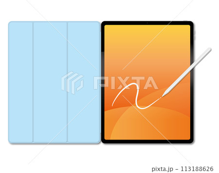 タブレット&タッチペン のイラスト タブレット&タッチペン のイラスト 113188626