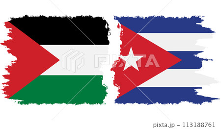 Cuba and Palestine grunge flags connection vector Cuba and Palestine grunge flags connection vector 113188761
