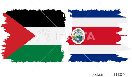 Costa Rica and Palestine grunge flags connection vector 113188762