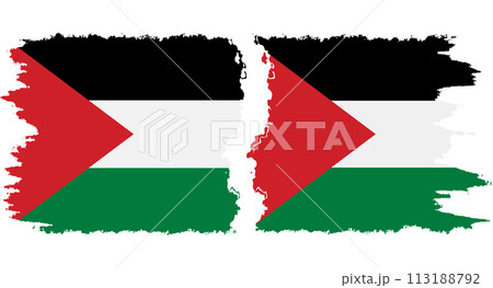 Palestine and Palestine grunge flags connection vector 113188792