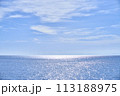 水平線の見える爽やかな海 113188975