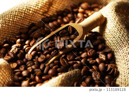 袋の中のコーヒー豆 袋の中のコーヒー豆 113189128