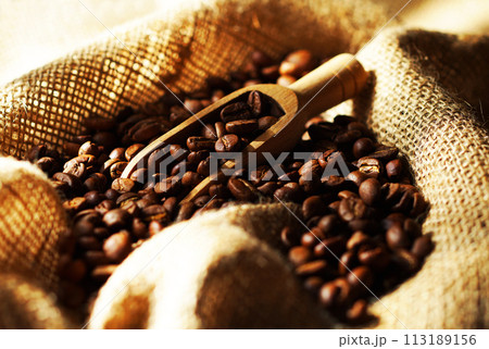 袋の中のコーヒー豆 113189156