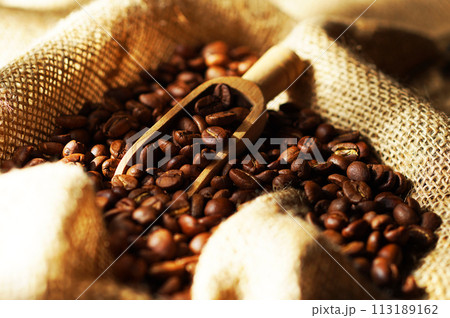 袋の中のコーヒー豆 113189162
