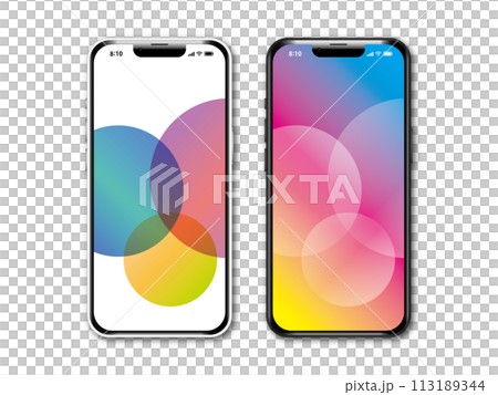スマートフォン (白と黒) スマートフォン (白と黒) 113189344