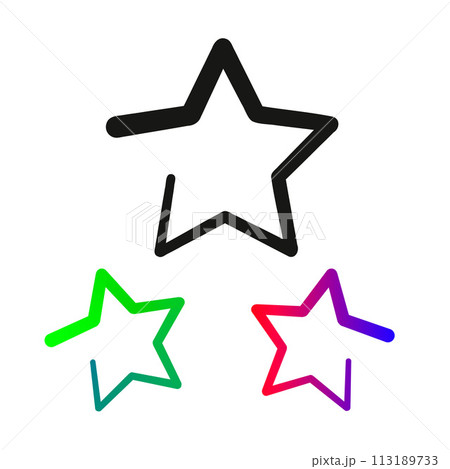 Star line icon vector isolated white background. Star line icon vector isolated white background. 113189733