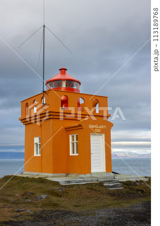 Osholaviti orange lighthouse, Westfjords, Iceland 113189768