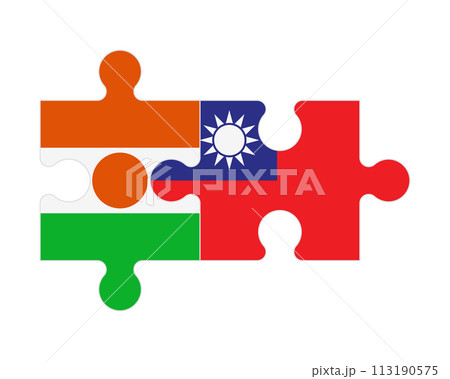 Puzzle of flags of Niger and Taiwan, vector Puzzle of flags of Niger and Taiwan, vector 113190575