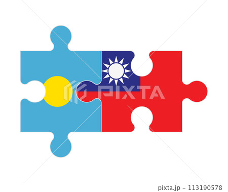 Puzzle of flags of Palau and Taiwan, vector Puzzle of flags of Palau and Taiwan, vector 113190578