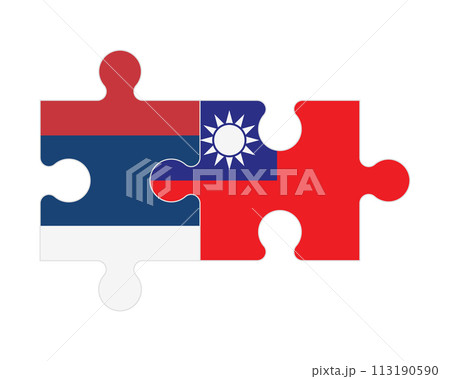 Puzzle of flags of Serbia and Taiwan, vector Puzzle of flags of Serbia and Taiwan, vector 113190590