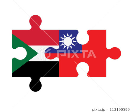Puzzle of flags of Sudan and Taiwan, vector Puzzle of flags of Sudan and Taiwan, vector 113190599