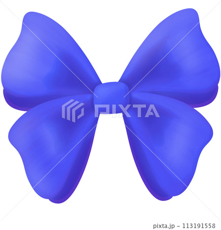 blue bow made of ribbon 113191558