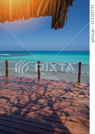 Empty wooden deck Empty wooden deck 113191735