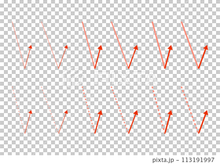 反射する矢印の素材のセット 反射する矢印の素材のセット 113191997