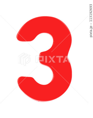3 three magnetic letter with clipping path 113192693