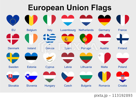 European Union flag vector icons. European Union flag vector icons. 113192893