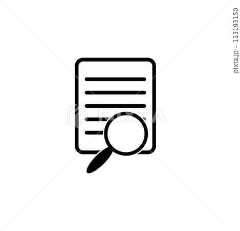 Document with Magnifying Glass Flat Vector Icon 113193150