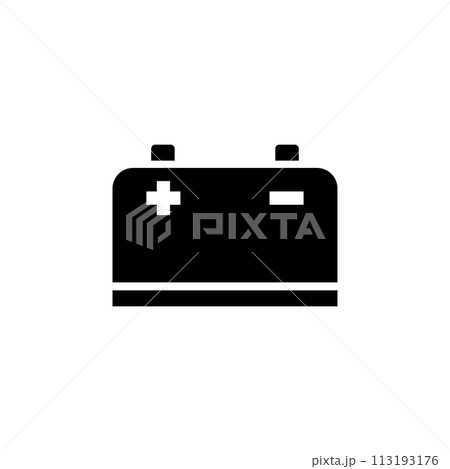 Car Battery Flat Vector Icon Car Battery Flat Vector Icon 113193176