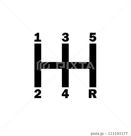 Gear Shifter. Manual Transmission Flat Vector Icon 113193177