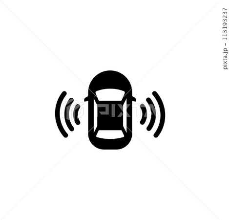 Car Assistant and Traffic Monitoring System Flat Vector Icon 113193237