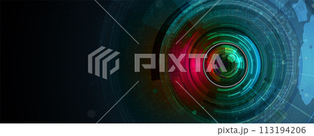 Abstract Artificial intelligence. Cloud computing. Machine learning. Technology web background. Virtual concept futuristic background 113194206