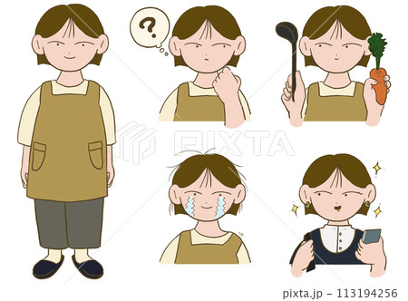 主婦さんの表情セット 113194256
