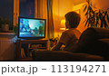 Boy Playing Video Game in Chair 113194271