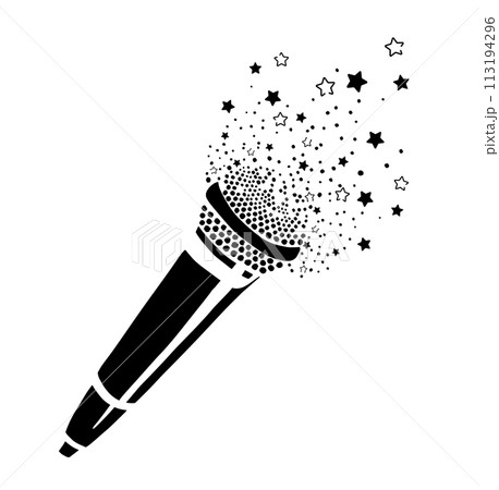 Microphone graphic abstract object. T-shirt printing. hand drawing. Not AI. Vector illustration Microphone graphic abstract object. T-shirt printing. hand drawing. Not AI. Vector illustration 113194296