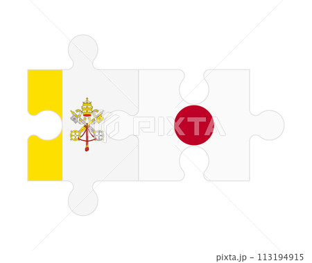 Puzzle of flags of Vatican and Japan, vector Puzzle of flags of Vatican and Japan, vector 113194915