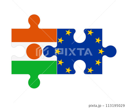 Puzzle of flags of Niger and European Union, vector Puzzle of flags of Niger and European Union, vector 113195029
