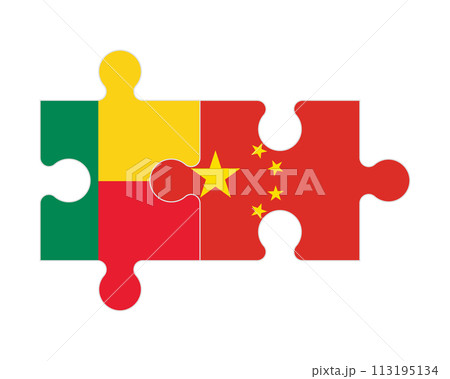 Puzzle of flags of Benin and China, vector Puzzle of flags of Benin and China, vector 113195134