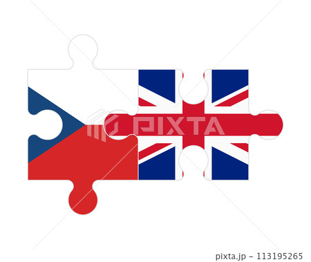 Puzzle of flags of Czech and United Kingdom, vector Puzzle of flags of Czech and United Kingdom, vector 113195265