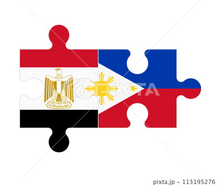 Puzzle of flags of Egypt and Philippines, vector 113195276