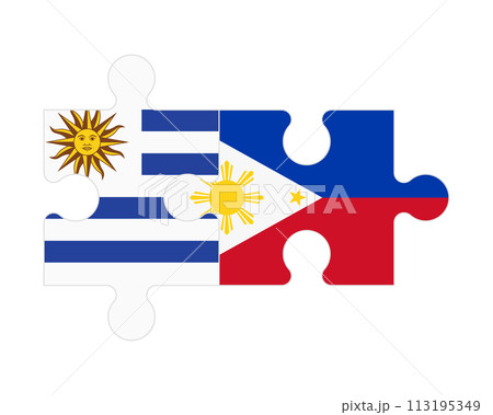 Puzzle of flags of Uruguay and Philippines, vector Puzzle of flags of Uruguay and Philippines, vector 113195349