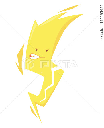 Cute weather icon set. Emotional weather forecast. Cute lightning Cute weather icon set. Emotional weather forecast. Cute lightning 113195432